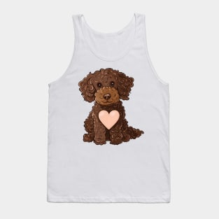 Valentine Poodle Shaped Chocolate Tank Top